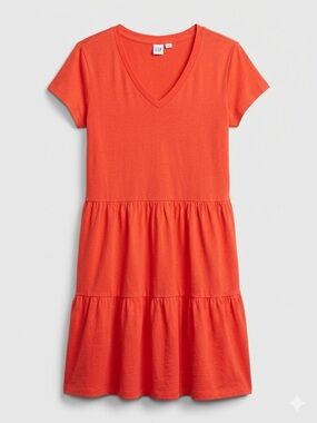 GAP Ladies Coral Tiered V-Neck Dress